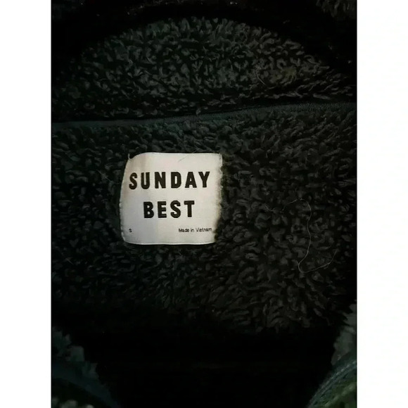 Sunday Best Aritzia Women’s Zip Up Fleece Jacket Cropped Bomber Size S Teddy - Picture 5 of 6